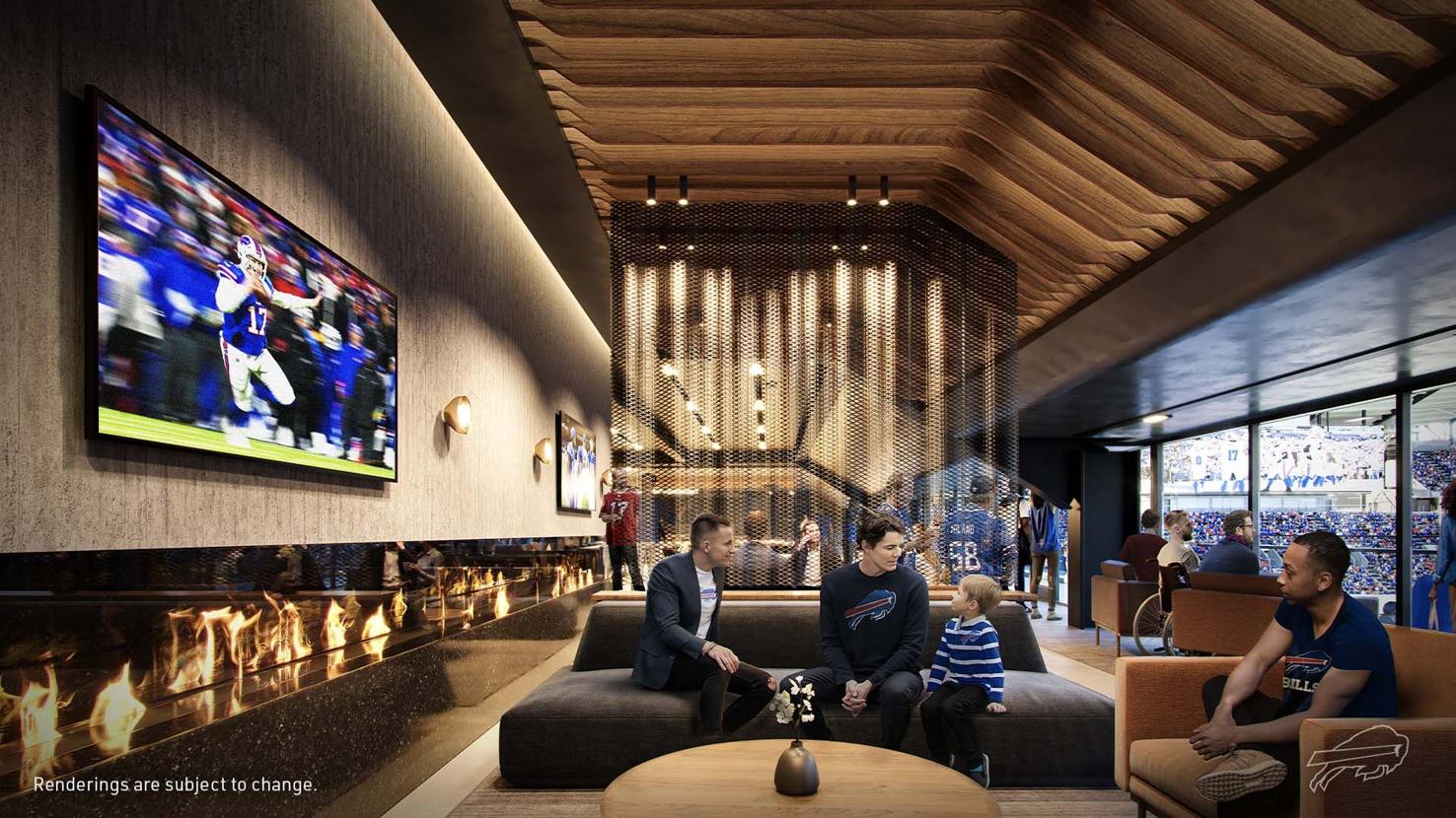 Premium club lounge with field views